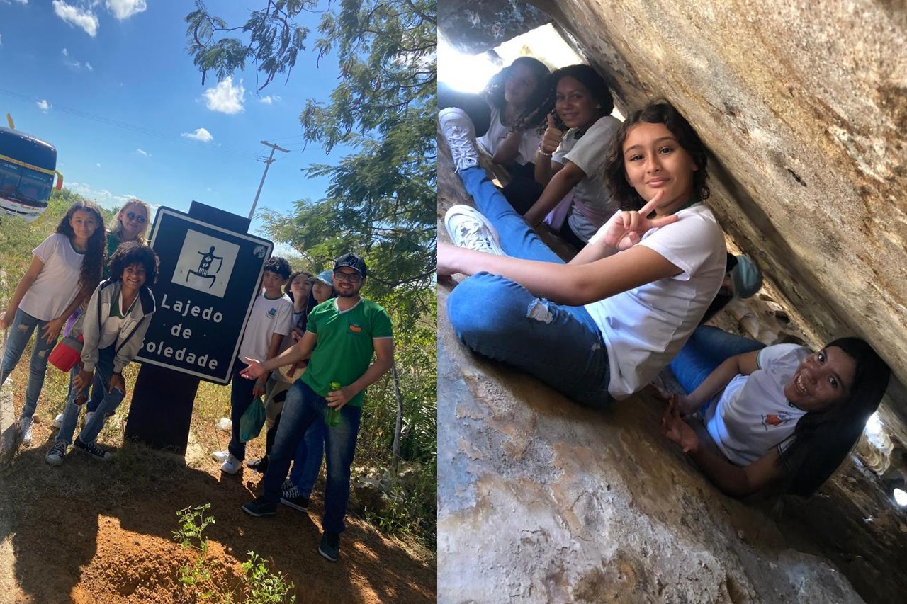 ALUNOS DOS 6º ANOS E EJA DA ESCOLA MUNICIPAL PROFESSOR JÚLIO BENEDITO VISITAM O LAJEDO DE SOLEDADE